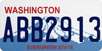 WA license plate ABB2913