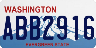WA license plate ABB2916