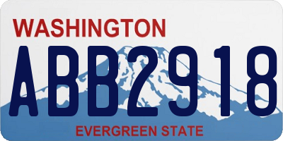 WA license plate ABB2918
