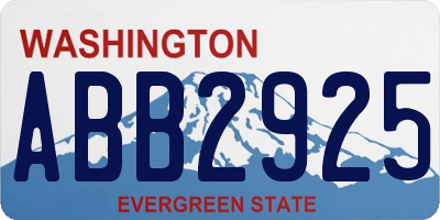 WA license plate ABB2925