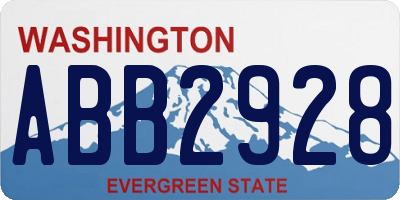 WA license plate ABB2928