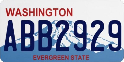 WA license plate ABB2929