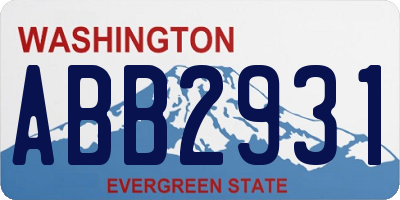 WA license plate ABB2931