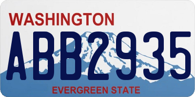 WA license plate ABB2935
