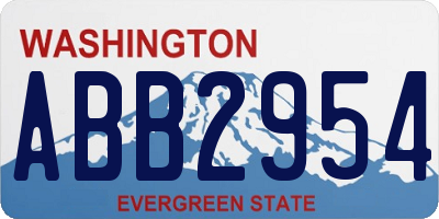 WA license plate ABB2954