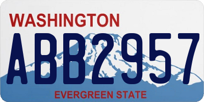 WA license plate ABB2957