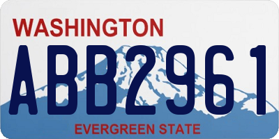 WA license plate ABB2961