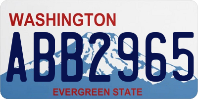 WA license plate ABB2965