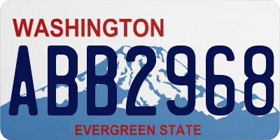 WA license plate ABB2968