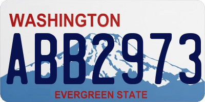 WA license plate ABB2973