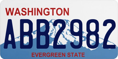 WA license plate ABB2982