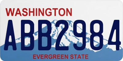 WA license plate ABB2984