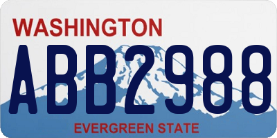 WA license plate ABB2988