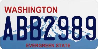WA license plate ABB2989