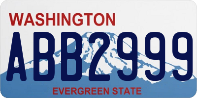 WA license plate ABB2999