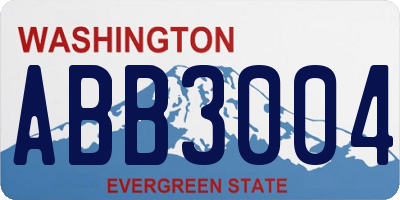 WA license plate ABB3004
