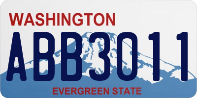 WA license plate ABB3011