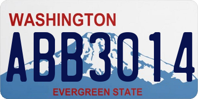 WA license plate ABB3014