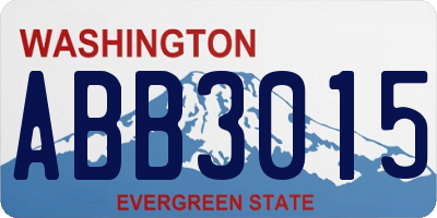 WA license plate ABB3015