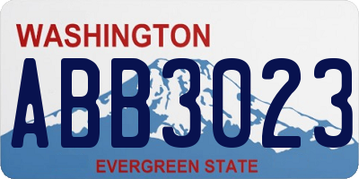 WA license plate ABB3023