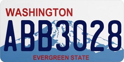 WA license plate ABB3028