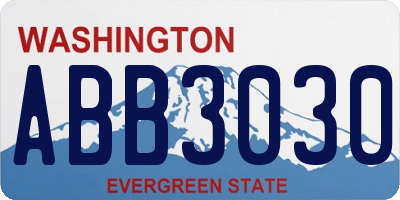 WA license plate ABB3030