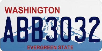 WA license plate ABB3032