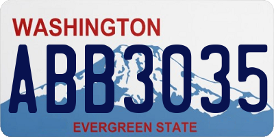 WA license plate ABB3035