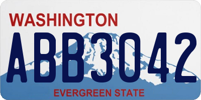 WA license plate ABB3042