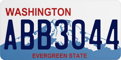 WA license plate ABB3044