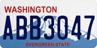 WA license plate ABB3047