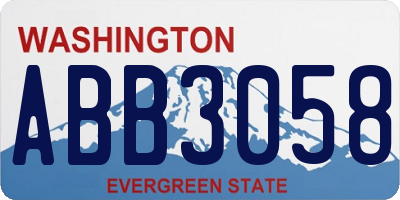 WA license plate ABB3058