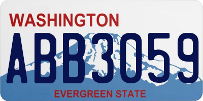 WA license plate ABB3059