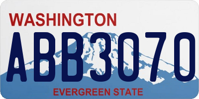 WA license plate ABB3070