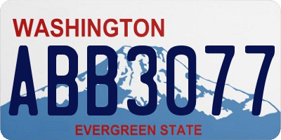 WA license plate ABB3077