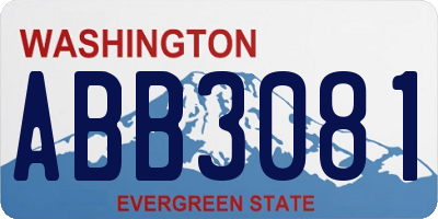 WA license plate ABB3081