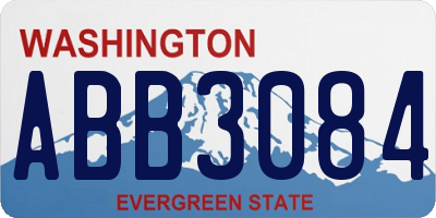 WA license plate ABB3084