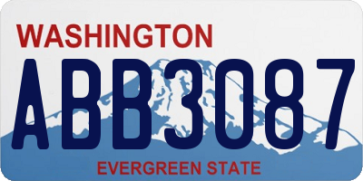 WA license plate ABB3087
