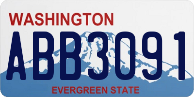 WA license plate ABB3091