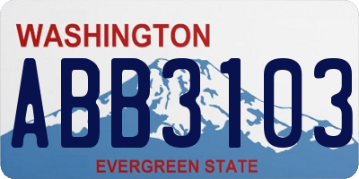 WA license plate ABB3103