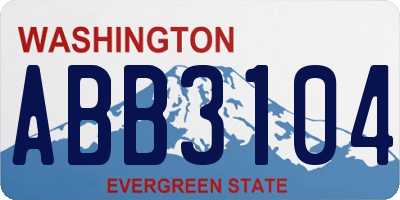 WA license plate ABB3104