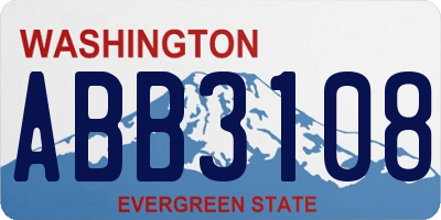 WA license plate ABB3108