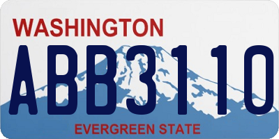 WA license plate ABB3110