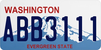 WA license plate ABB3111
