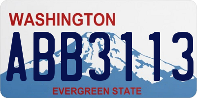 WA license plate ABB3113