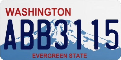 WA license plate ABB3115