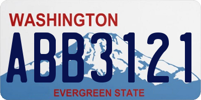 WA license plate ABB3121