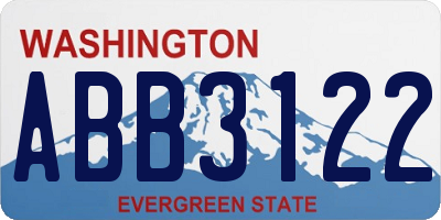WA license plate ABB3122