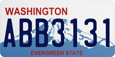 WA license plate ABB3131