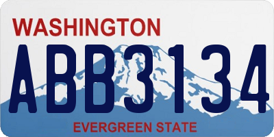 WA license plate ABB3134